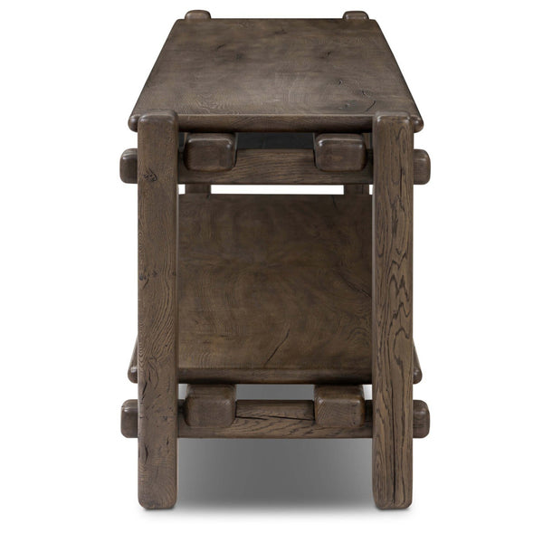 Home Fashion Marcia Low Console Table Grey Reclaimed French Oak By Four Hands