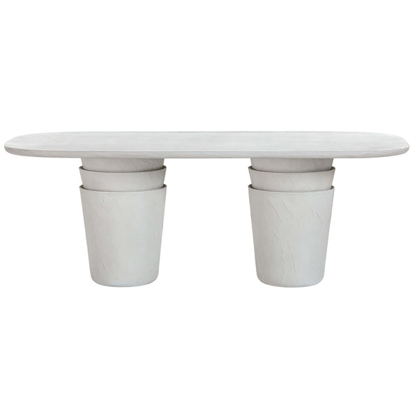 Home Fashion Margot Outdoor Oval Dining Table Light Grey