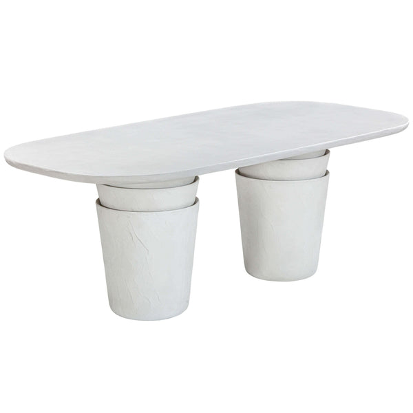 home fashion Margot Outdoor Oval Dining Table Light Grey