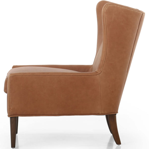 Home Fashion Marlow Leather Wing Chair Palermo Cognac By Four Hands
