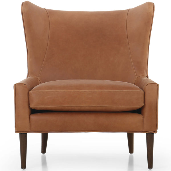 Home Fashion Marlow Leather Wing Chair Palermo Cognac By Four Hands