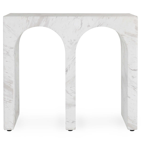 Home Fashion Marmo Rectangular End Table Ivory/Gray