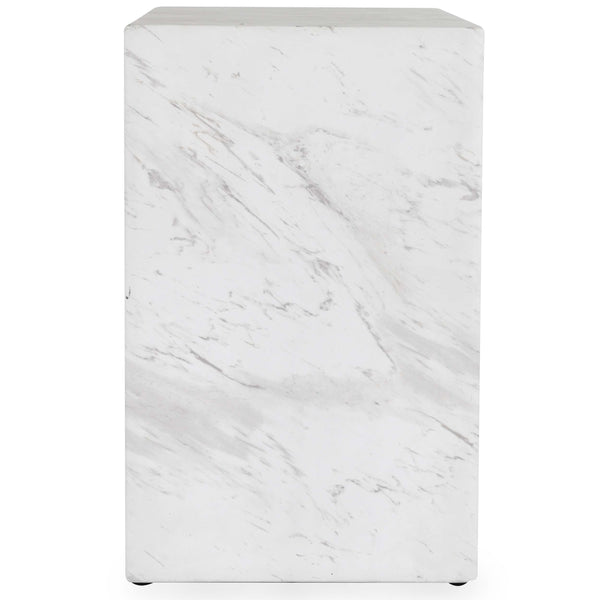 Home Fashion Marmo Rectangular End Table Ivory/Gray