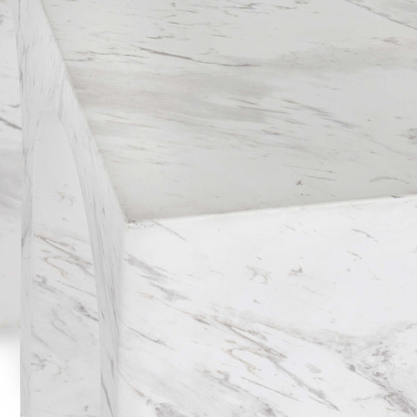 Home Fashion Marmo Rectangular End Table Ivory/Gray