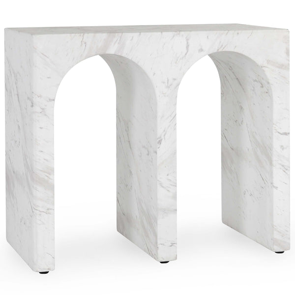 home fashion Marmo Rectangular End Table Ivory/Gray
