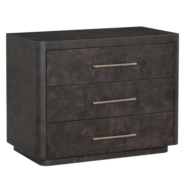 home fashion Marshall 3 Drawer Nightstand Chocolate Burl