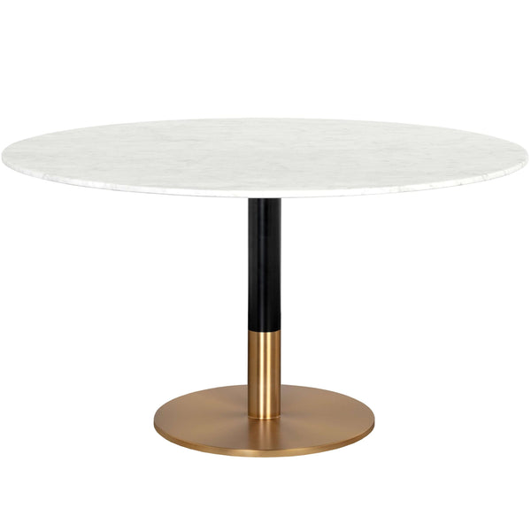 home fashion Massie 54" Round Dining Table White Marble