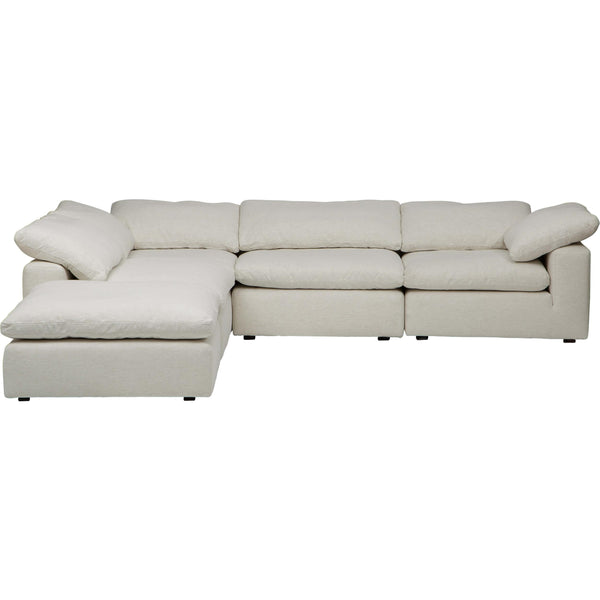 Home Fashion Mateo 5 Piece Modular Sectional W/Ottoman Nomad Snow