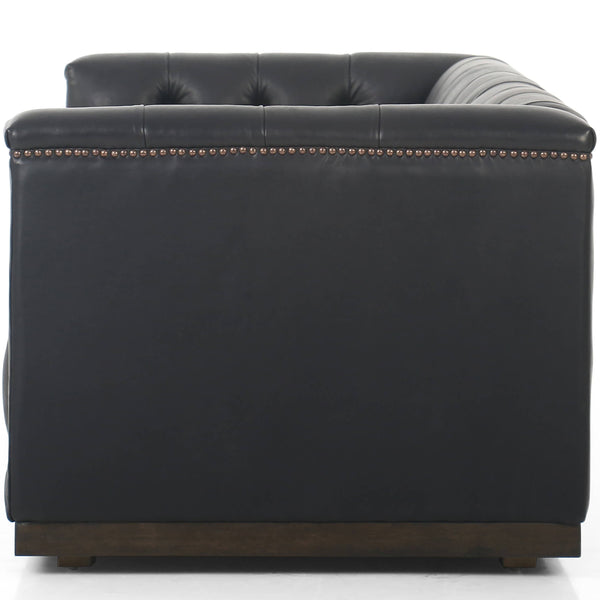 Home Fashion Maxx Leather 86" Sofa Heirloom Black By Four Hands