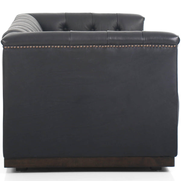 Home Fashion Maxx Leather 95" Sofa Heirloom Black By Four Hands