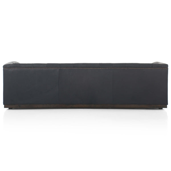 Home Fashion Maxx Leather 95" Sofa Heirloom Black By Four Hands