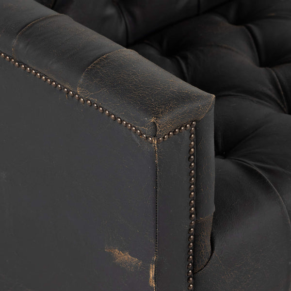Home Fashion Maxx Leather Sofa Destroyed Black By Four Hands