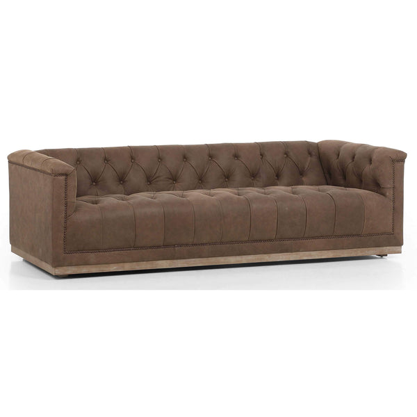 Home Fashion Maxx Leather Sofa Umber Grey By Four Hands