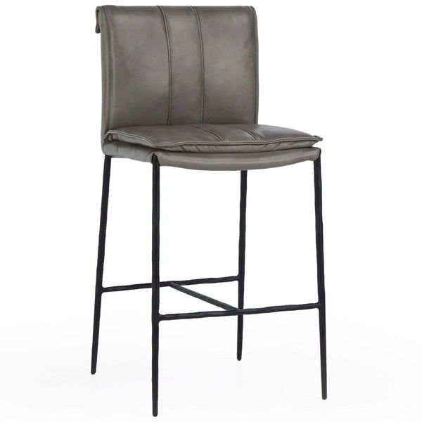 home fashion Mayer Leather Bar & Counter Stool Pewter Gray