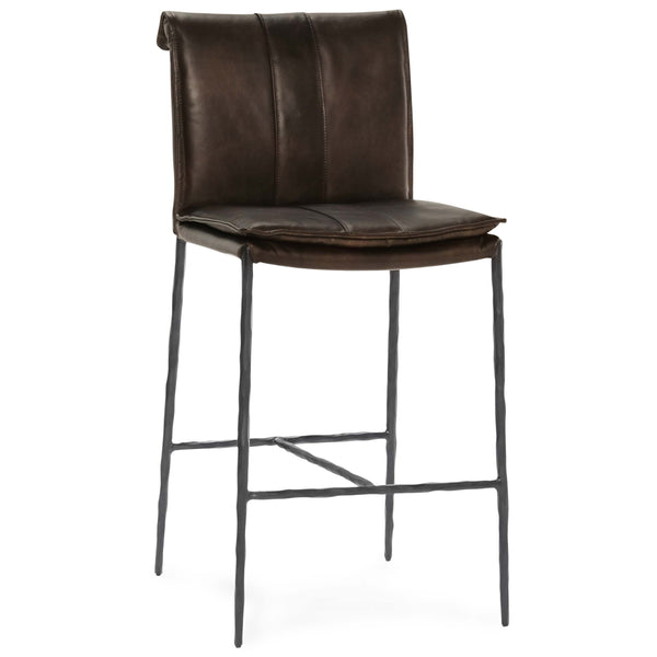home fashion Mayer Leather Bar & Counter Stool Truffle Brown
