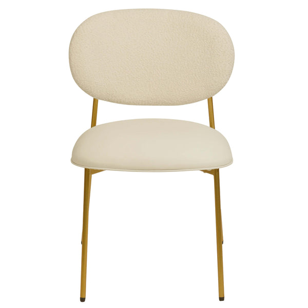 Home Fashion McKenzie Boucle Dining Chair Cream Set Of 2