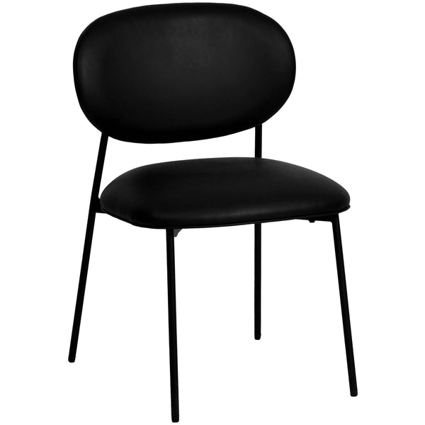 home fashion McKenzie Vegan Leather Dining Chair Black Set of 2