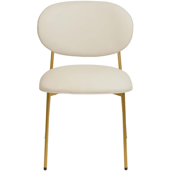 Home Fashion McKenzie Vegan Leather Dining Chair Cream Set Of 2