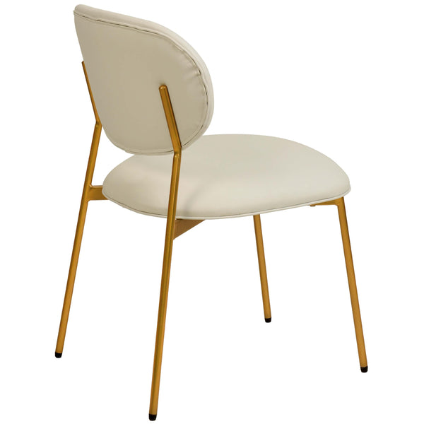 Home Fashion McKenzie Vegan Leather Dining Chair Cream Set Of 2