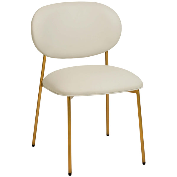 home fashion McKenzie Vegan Leather Dining Chair Cream Set of 2