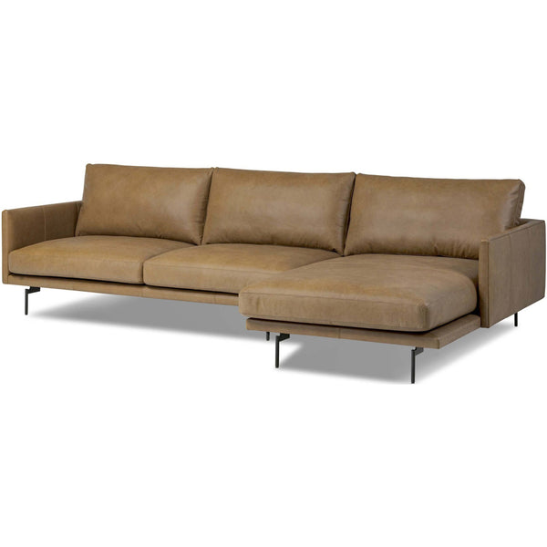 Home Fashion Melle Leather Sectional Lipari Camel By Four Hands