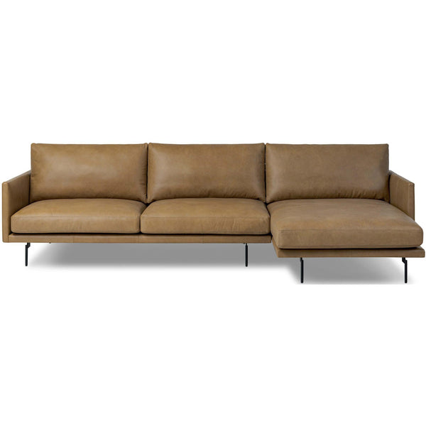 Home Fashion Melle Leather Sectional Lipari Camel By Four Hands