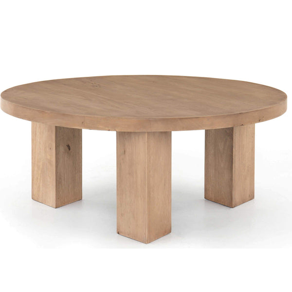 home fashion Mesa 38" Coffee Table Light Brushed Parawood by Four Hands