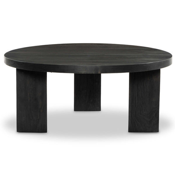 Home Fashion Mesa 38" Round Coffee Table Ebony By Four Hands
