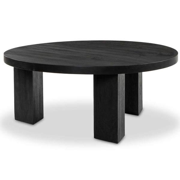 Home Fashion Mesa 38" Round Coffee Table Ebony By Four Hands