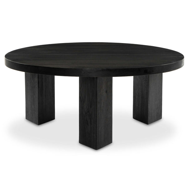 home fashion Mesa 38" Round Coffee Table Ebony by Four Hands
