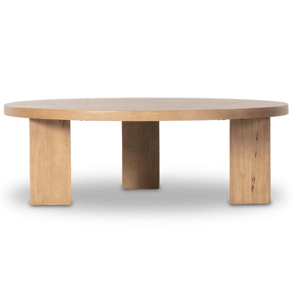 Home Fashion Mesa 48" Round Coffee Table Light Brushed Parawood By Four Hands