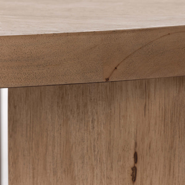 Home Fashion Mesa 48" Round Coffee Table Light Brushed Parawood By Four Hands