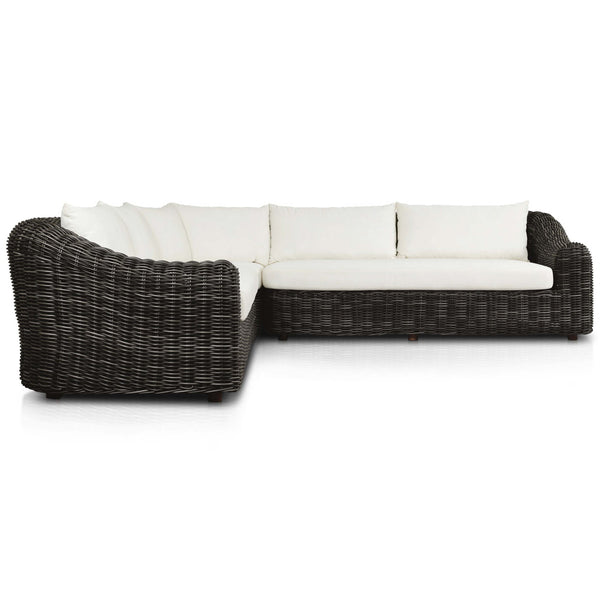 Home Fashion Messina Outdoor 3-Piece Sectional Charcoal By Four Hands