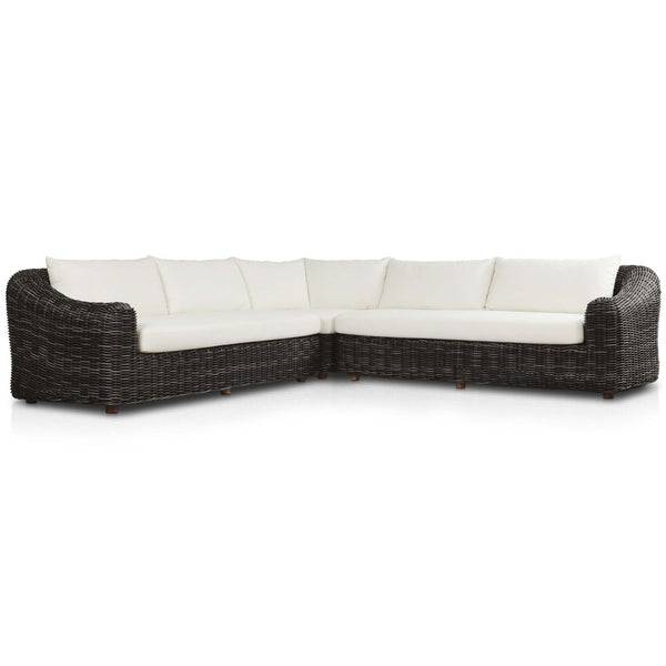 home fashion Messina Outdoor 3-Piece Sectional Charcoal by Four Hands