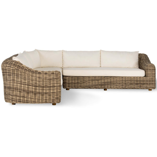 Home Fashion Messina Outdoor 3-Piece Sectional Sand By Four Hands