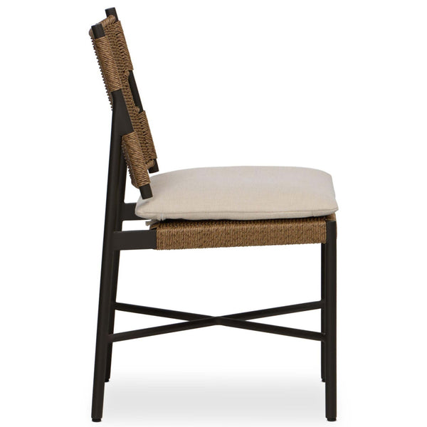 Home Fashion Miller Outdoor Woven Dining Chair Liller Flax Set Of 2 By Four Hands