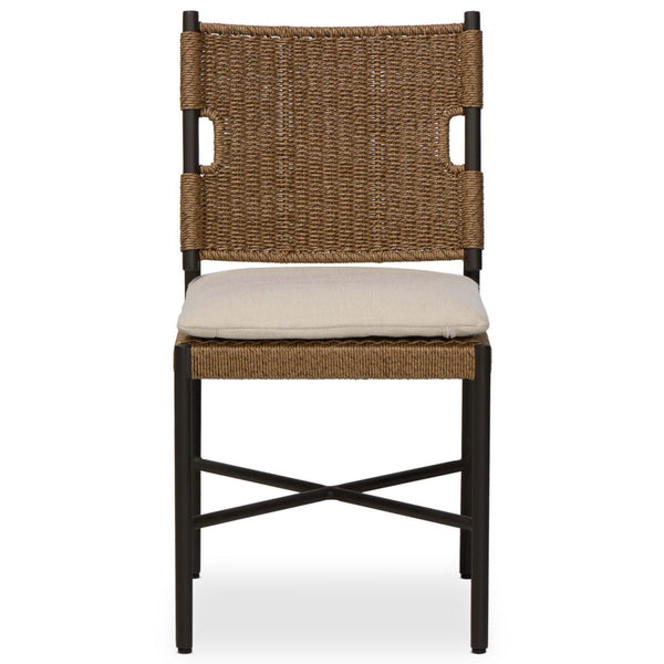 Home Fashion Miller Outdoor Woven Dining Chair Liller Flax Set Of 2 By Four Hands