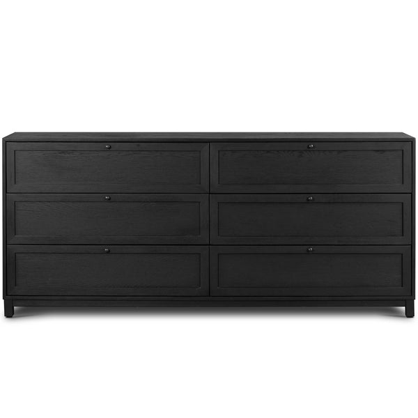 Home Fashion Millie 6 Drawer Dresser Drifted Matte Black By Four Hands