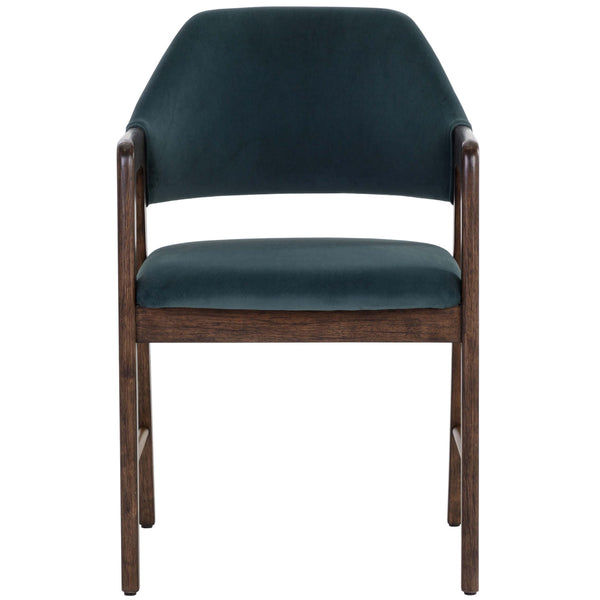 Home Fashion Milton Arm Chair Meg Dusty Teal/Smoke Acacia Set Of 2