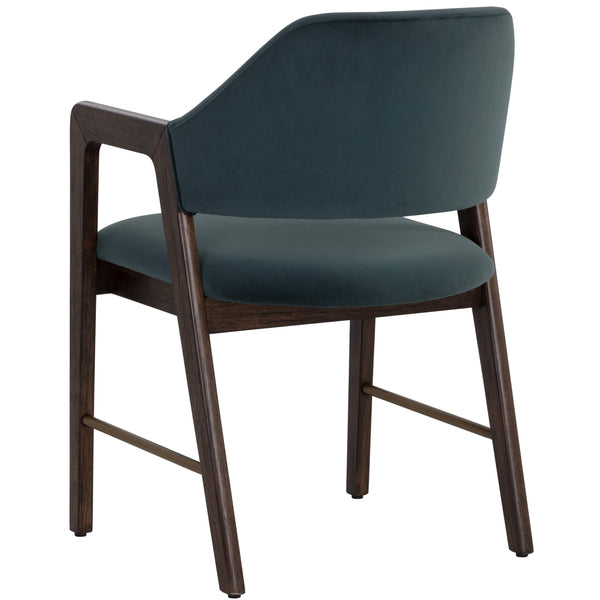 Home Fashion Milton Arm Chair Meg Dusty Teal/Smoke Acacia Set Of 2