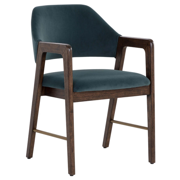 home fashion Milton Arm Chair Meg Dusty Teal/Smoke Acacia Set of 2