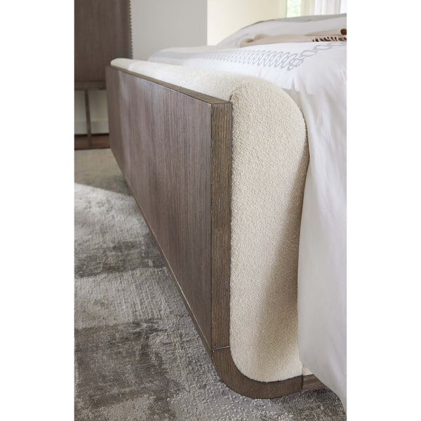 Home Fashion Modern Mood Upholstered Panel Bed Inverness Natural/Mink