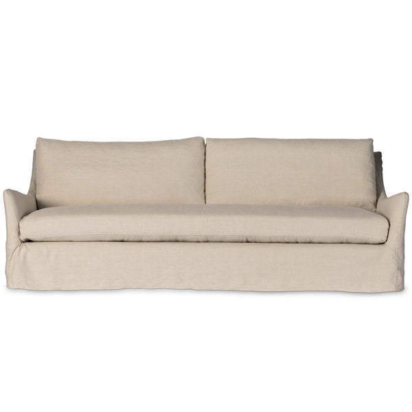 home fashion Monette Slipcover Swivel Sofa Brussels Natural by Four Hands
