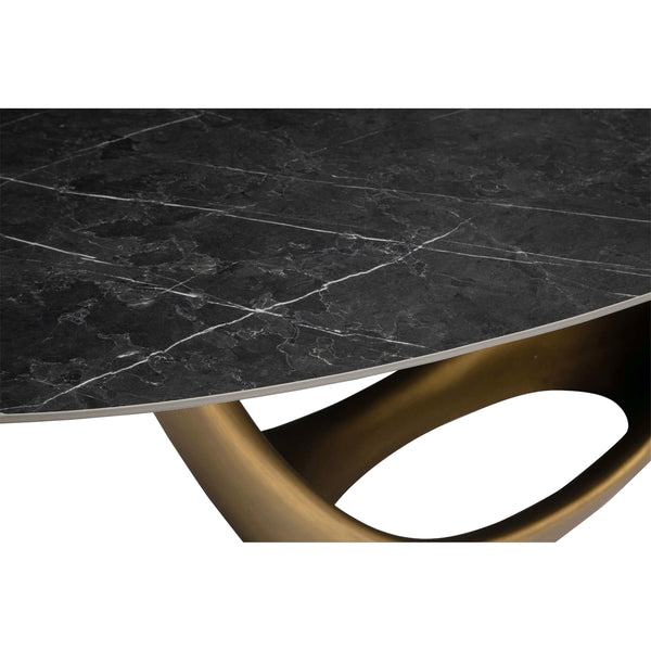 Home Fashion Montana Dining Table Dark Grey/Gold Base