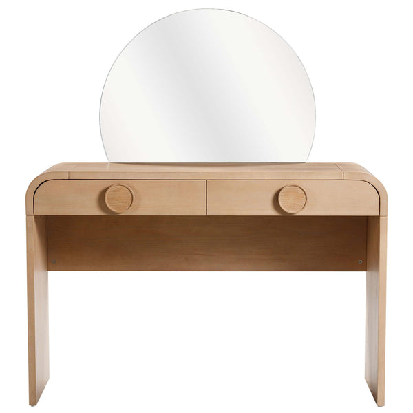 Home Fashion Moonrise Vanity Desk W/Mirror Natural Ash