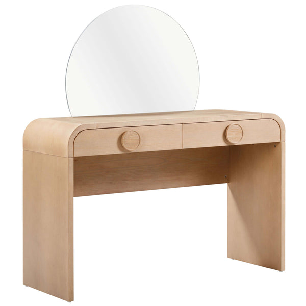 home fashion Moonrise Vanity Desk w/Mirror Natural Ash