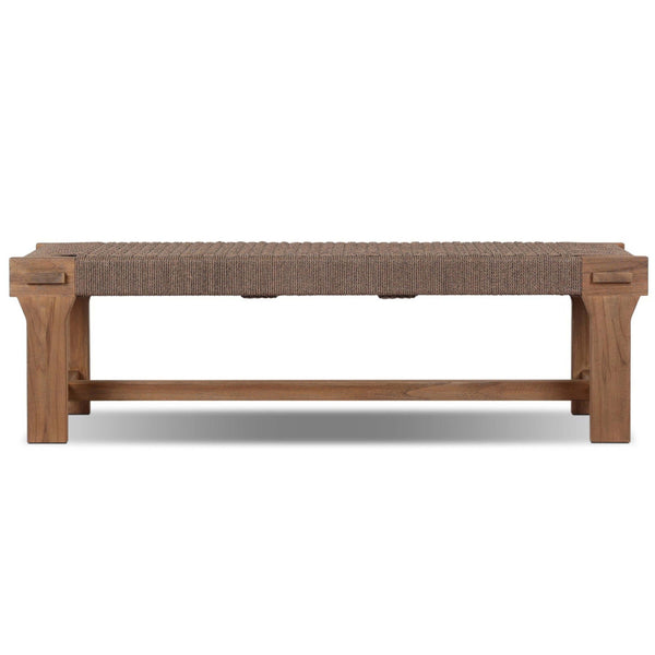 Home Fashion Moxie Outdoor Bench Dark Textured Woven By Four Hands