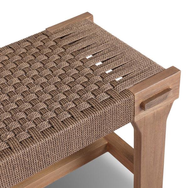 Home Fashion Moxie Outdoor Bench Dark Textured Woven By Four Hands
