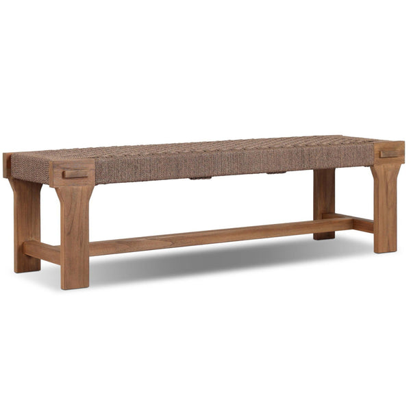 home fashion Moxie Outdoor Bench Dark Textured Woven by Four Hands