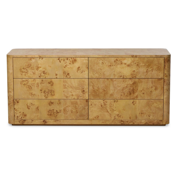 Home Fashion Mullins 6 Drawer Dresser Natural Mappa Burl By Four Hands